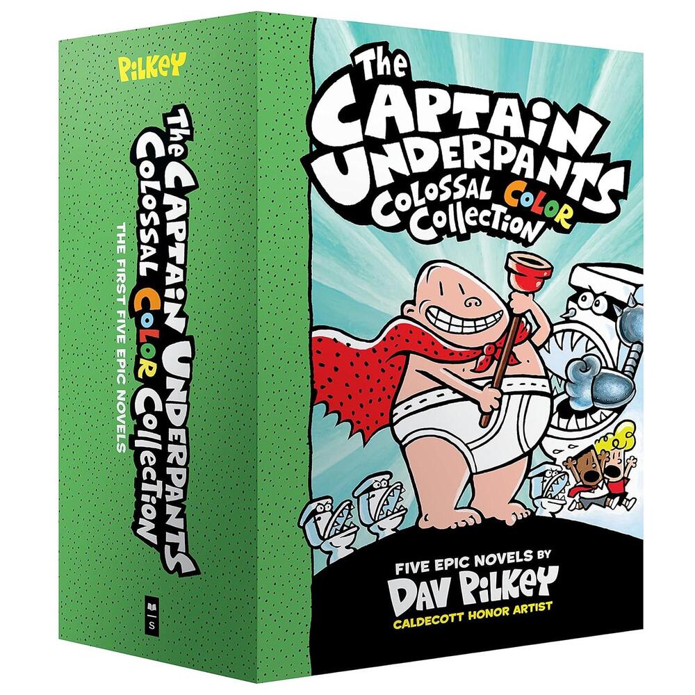 The Captain Underpants Colossal Color Collection Books # 1-5 Box Set Dav Pilkey‎
